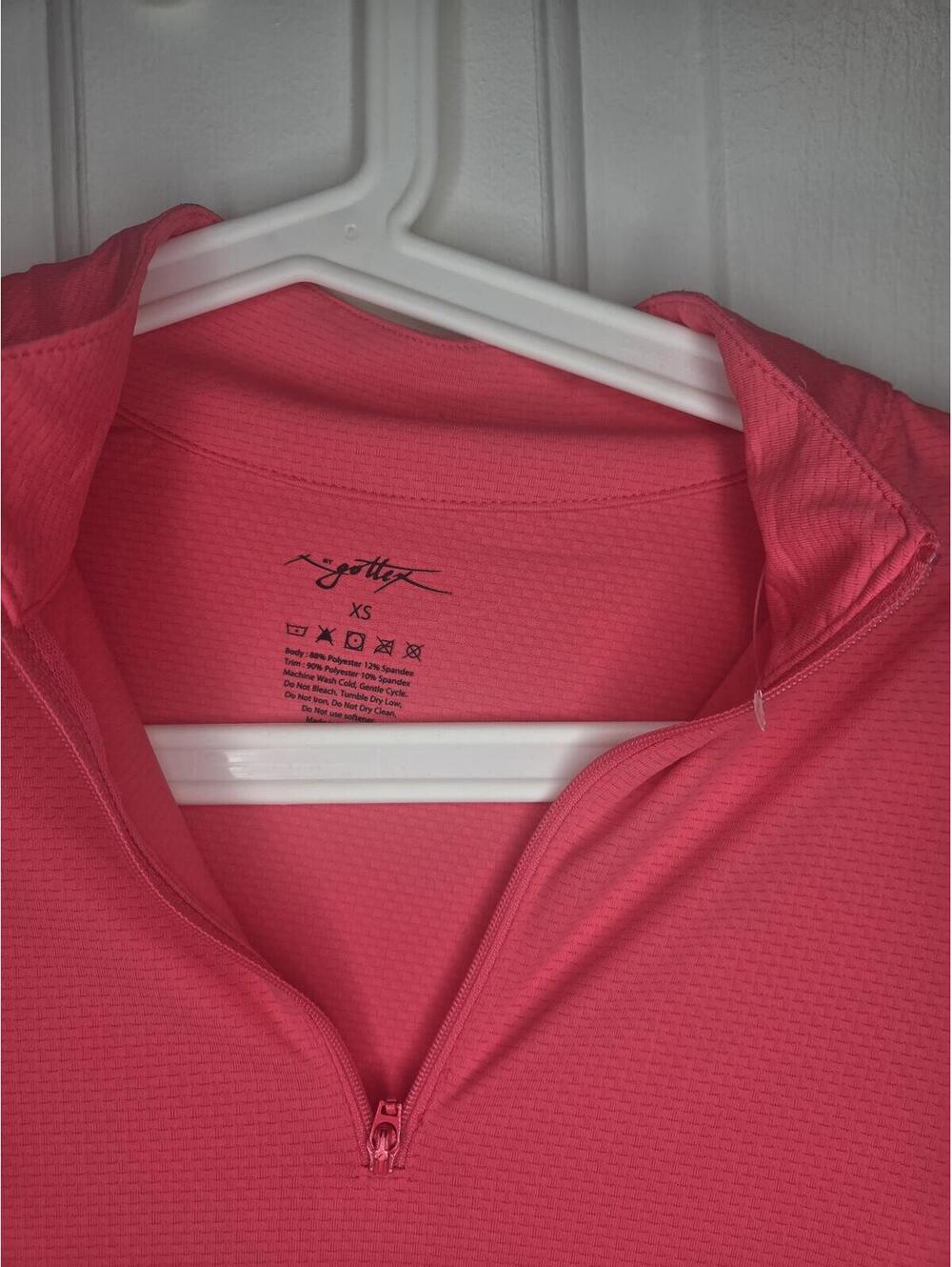 nwt- Gottex -  pink Quarter Zip Long Sleeve Athletic Top Size XS